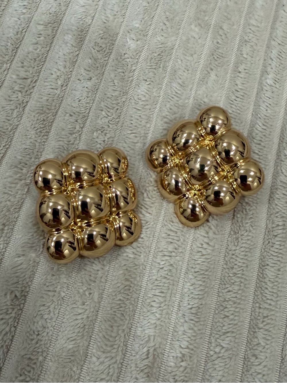 Mango Gold Bubble Cluster Clip-On Earrings